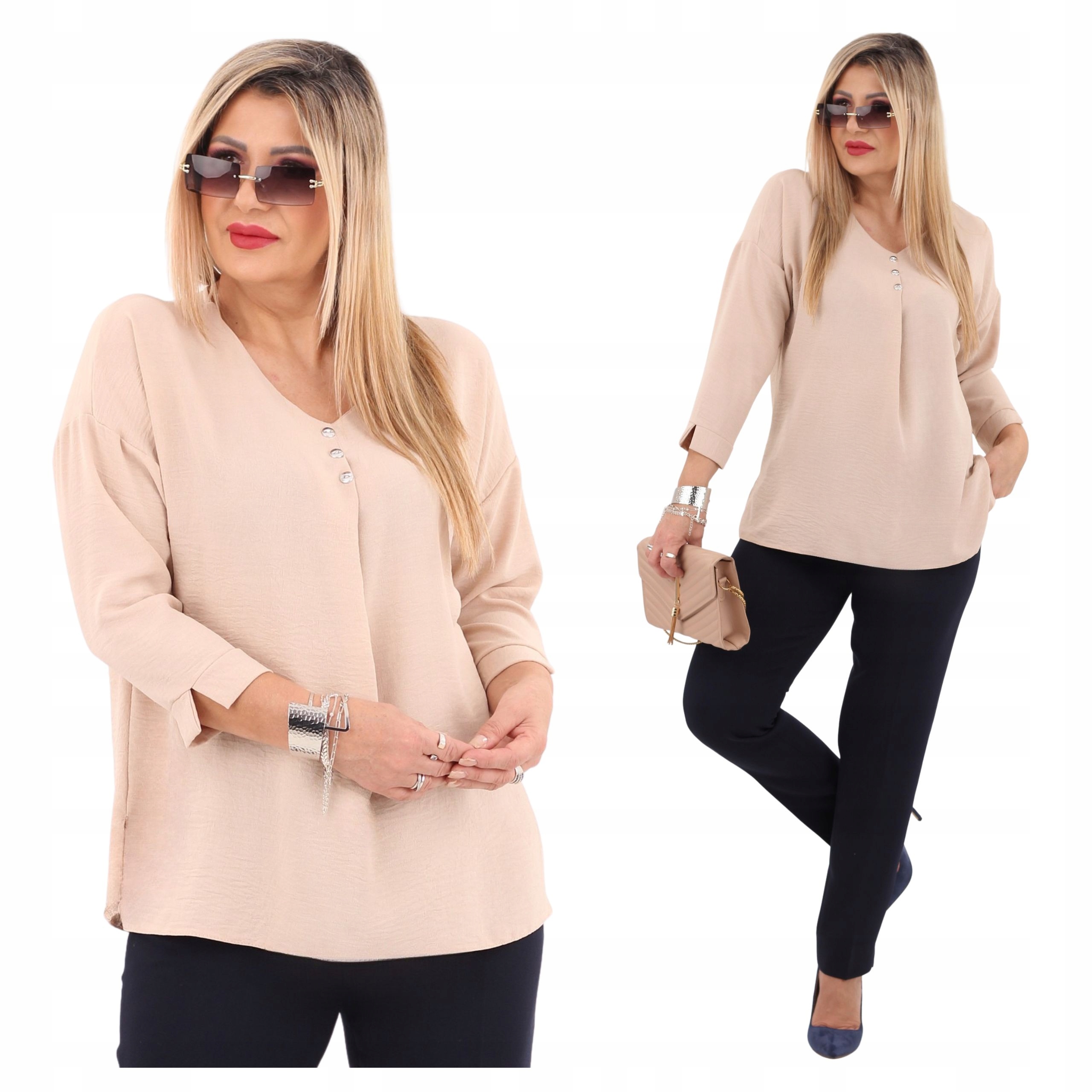 Luźna bluzka damska Polski Producent duże rozmiary oversize