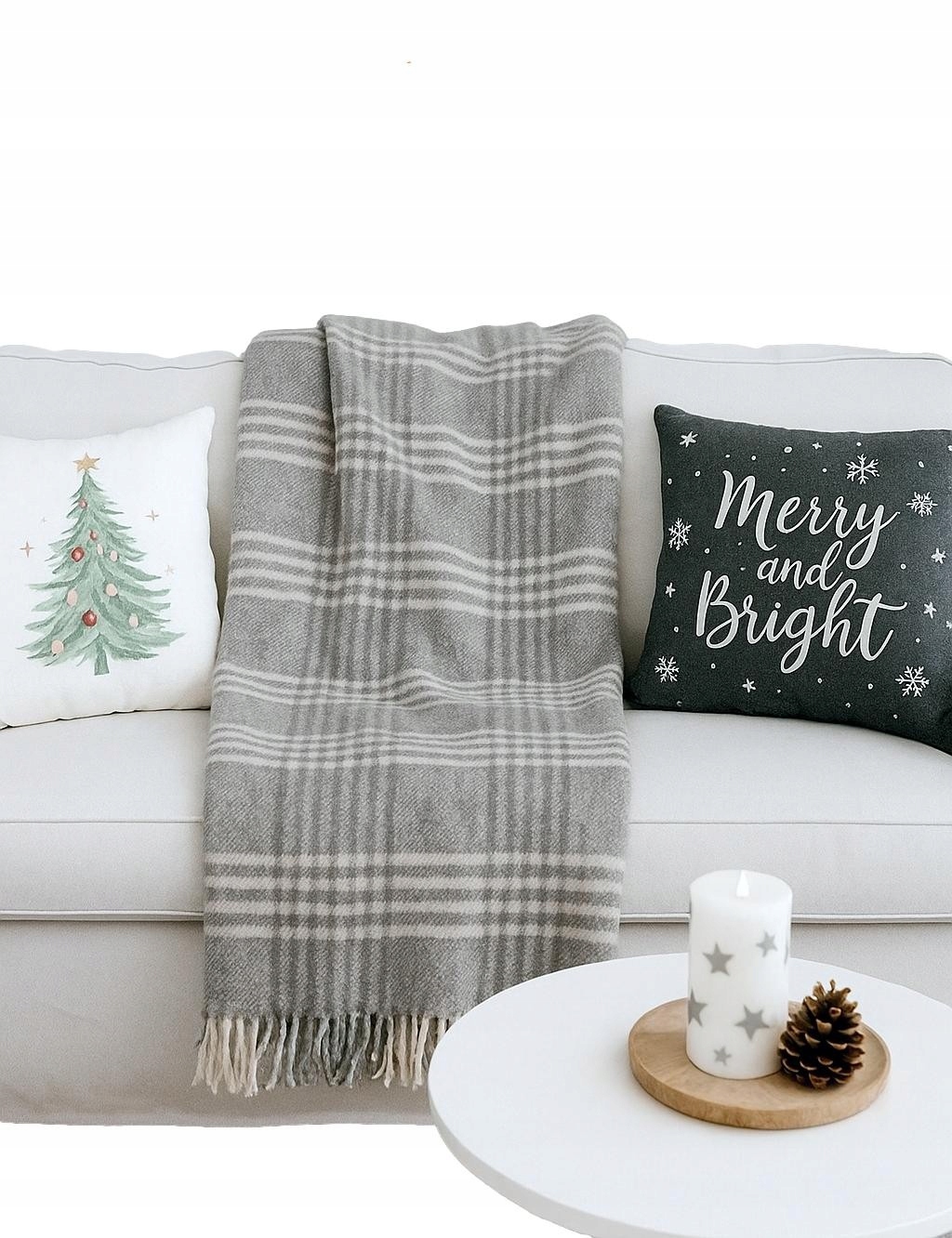 Zimní vlněná deka Šedý krém 140x200 novozélandská vlna přírodní teplá