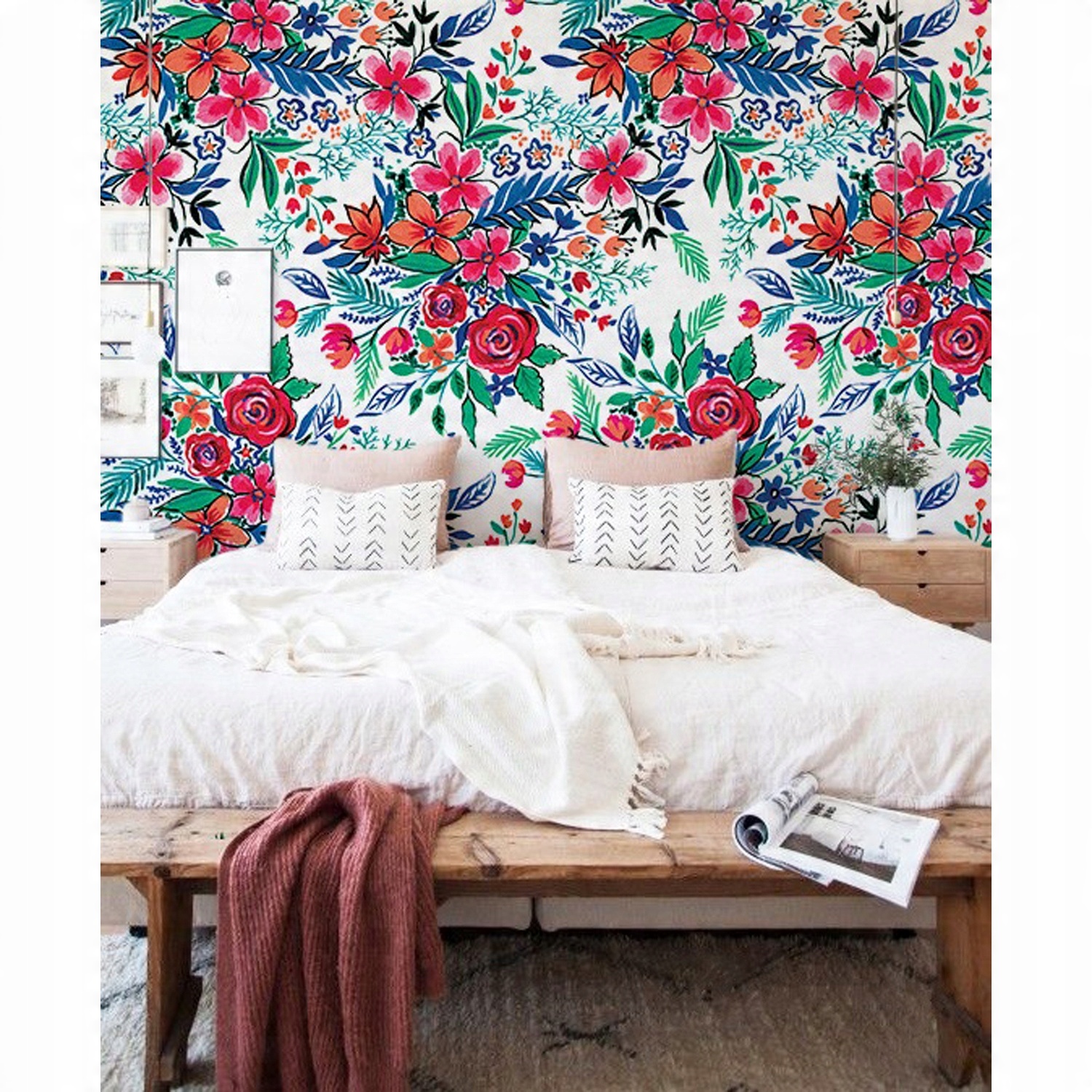 

Tapeta ścienna Kolorowe akwarele kwiaty 250x104 cm
