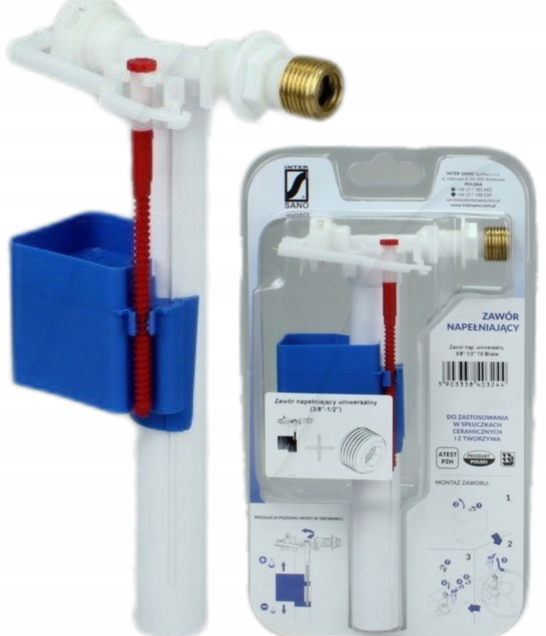 

Zawór spłuczki 1/2 i 3/8 napełniający Geberit
