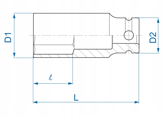 KING TONY Nasadka udarowa długa klucz 1'' 70mm Kod producenta 843570M