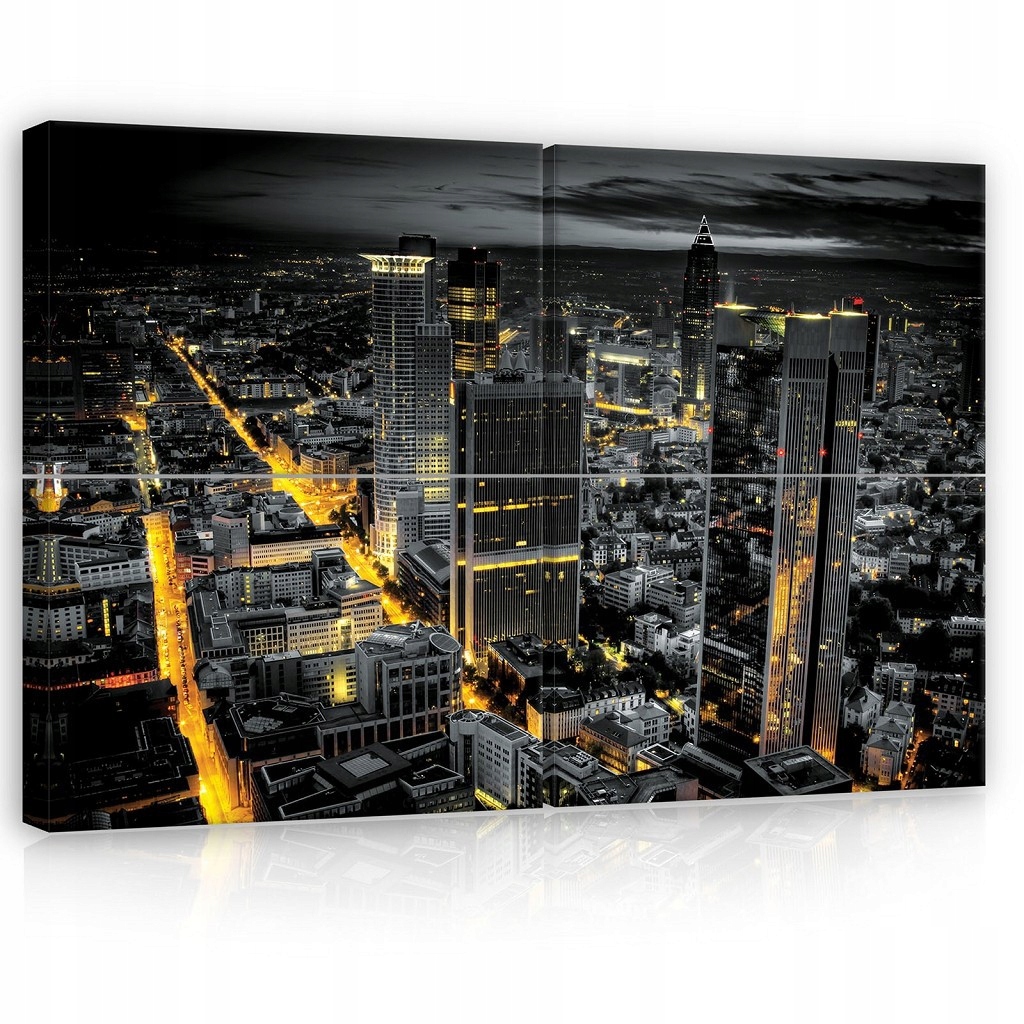 Obraz 120x80 Nočné mesto mrakodrapy mestská krajina panoráma svetla