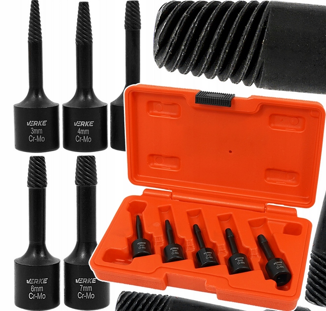 Wykrętaki Nasadki Urwanych Zerwanych Ukręconych Złamanych Szpilek Śrub Crmo