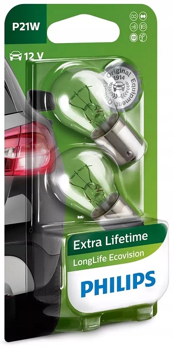 

2x Philips P21W BA15s 12V Longlife Ecovision
