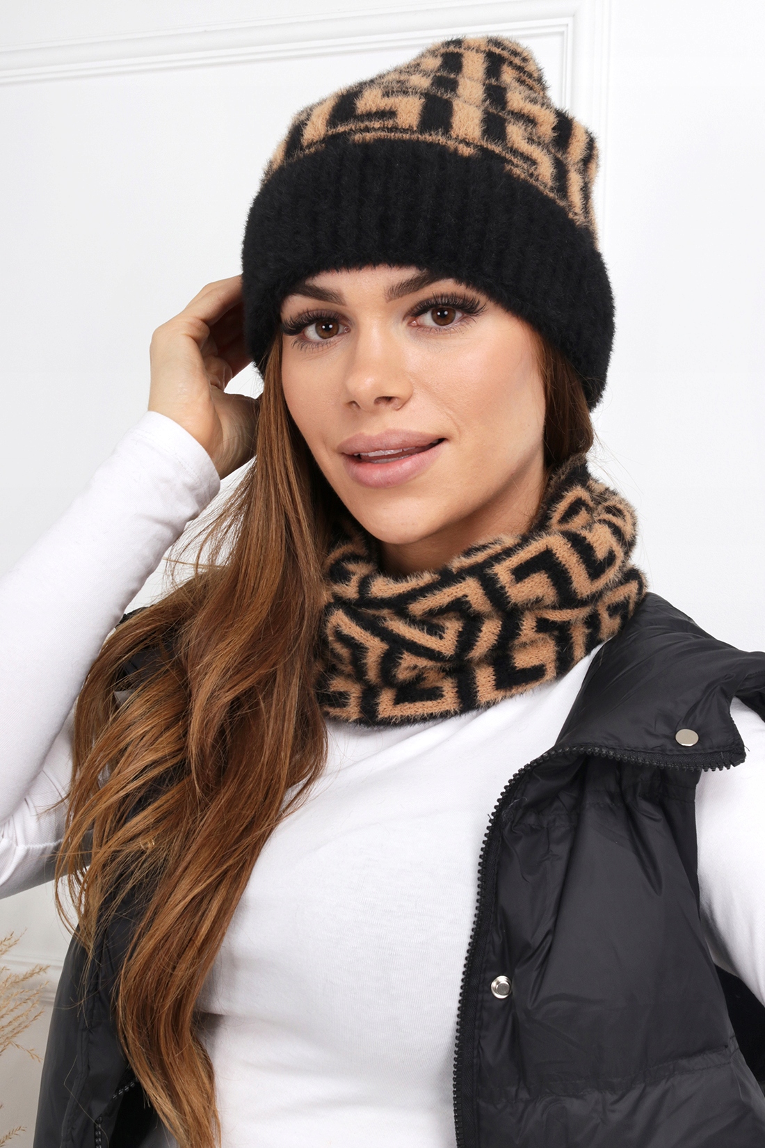 KOMPLET CZAPKA KOMIN DAMSKI KOBIECY ZIMOWY ALPAKA PRODUKT POLSKI 2197 Marka inna