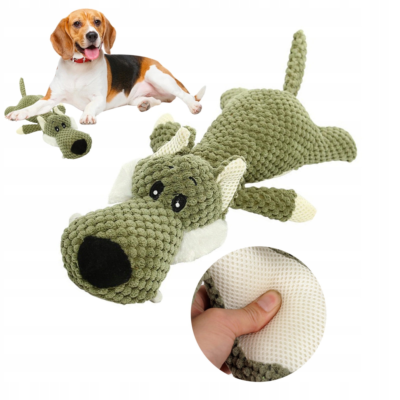 Levně Plyšový Vlk Pro Psy, K Psání A Hraní, Hračka Pro Malé A Středně Velké Psy, Se Zvukem, 37,5 CM