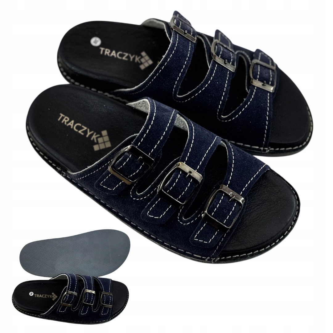 Nazouváky Z Přírodní Kůže, nastavitelné, Tmavě Modré, vel. 37