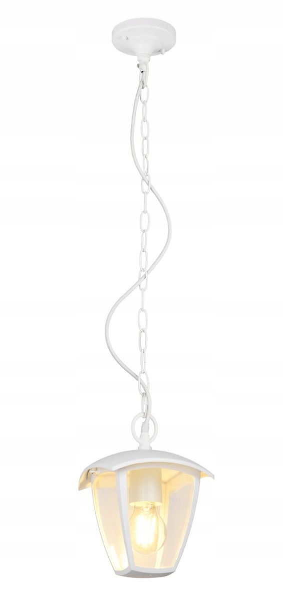 Závěsná lampa Trio Venta bílá lucerna na řetězu E27 IP44 82 cm
