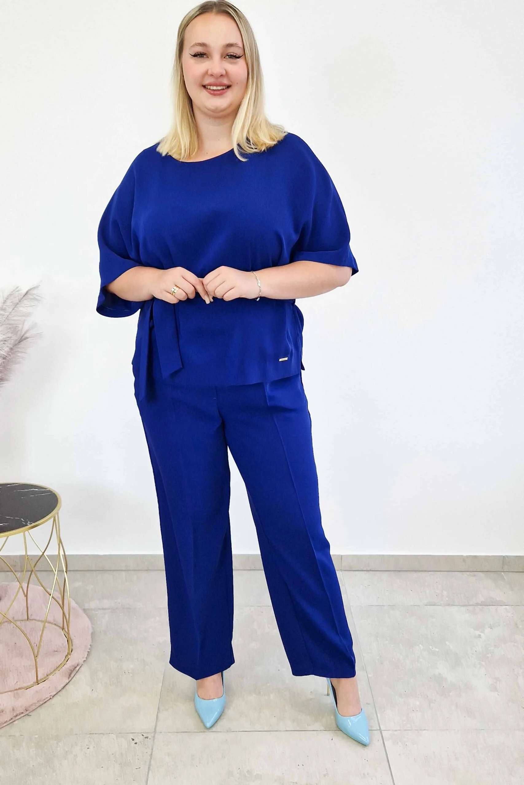 Elegantní dámský komplet Halenka a kalhoty Chabrové 42