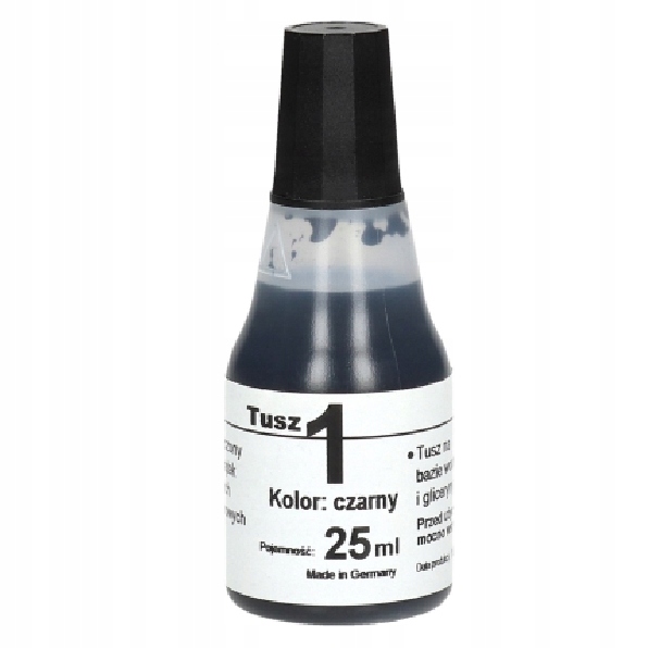 TUSZ DO PIECZĄTEK GUMOWYCH POLIMEROWYCH CZARNY 25 ML COLOP 1