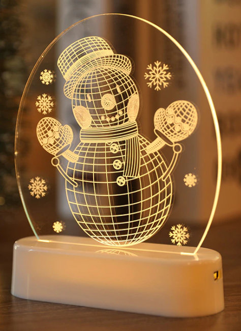 

Ozdoba Boże Narodzenie Led 3D Witraż Lampka