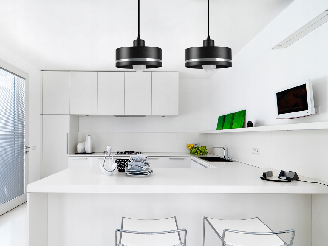 Metalowa Lampa Wisząca Sufitowa Żyrandol z Paskiem Długość/wysokość 75 cm