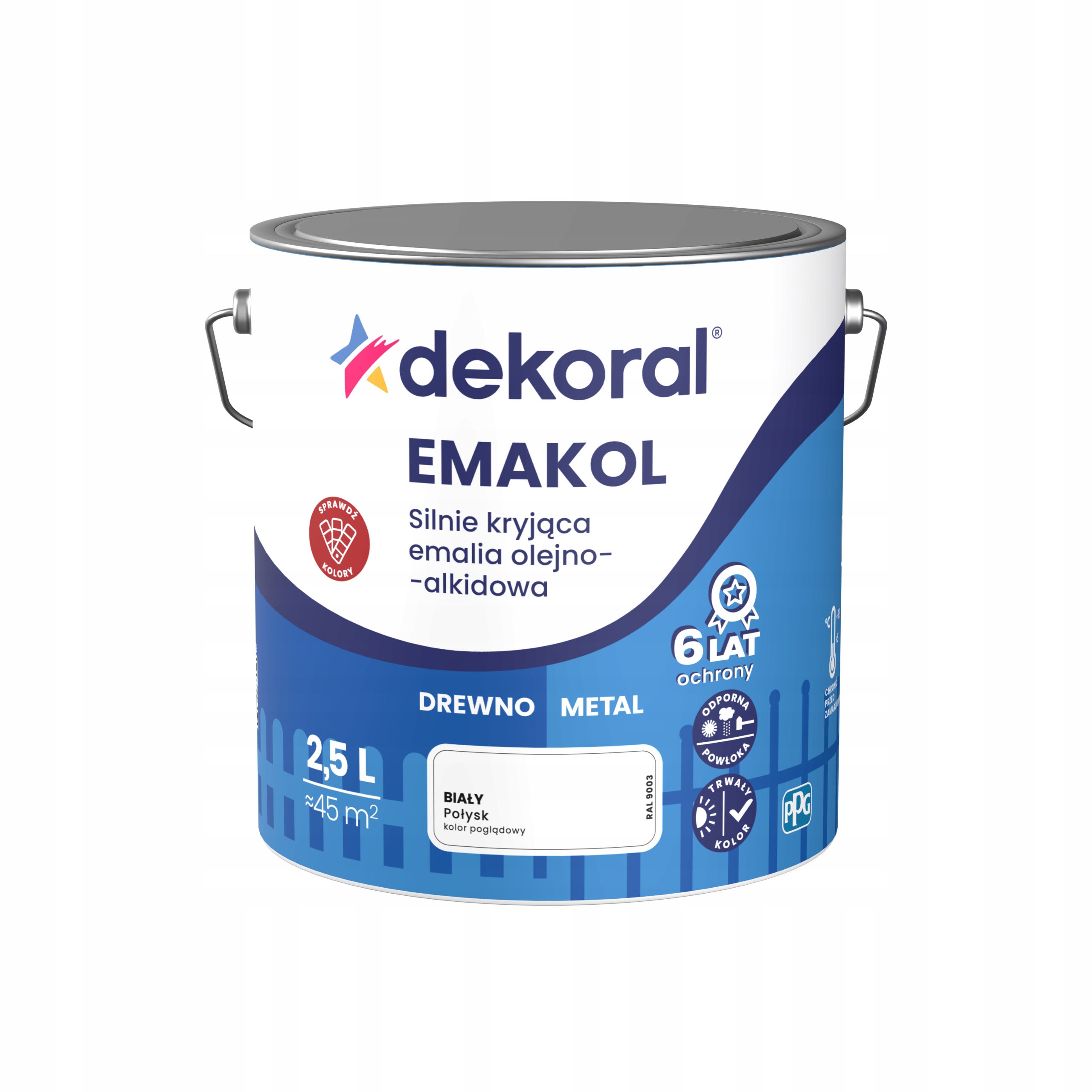 Dekoral Emakol Strong Biały 2.5L Ral 9003