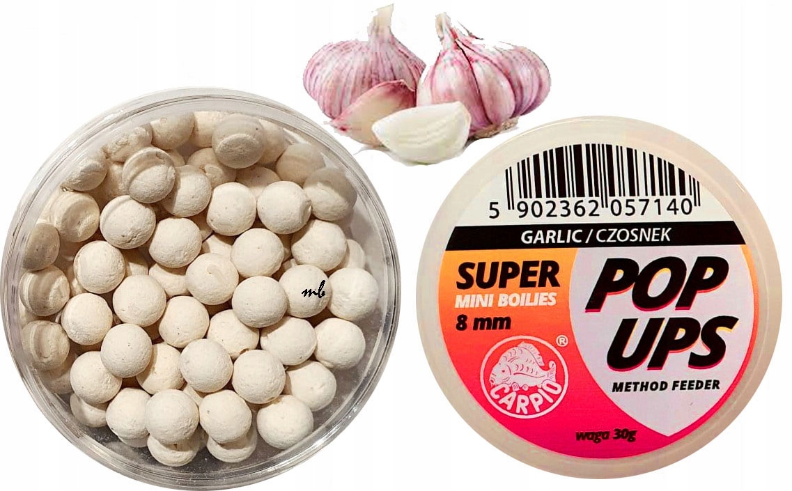 Kulki Proteinowe pływające Pop Ups Czosnek 9-10mm 30g WrocłaW