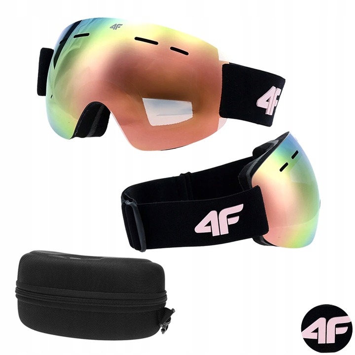 DZIEWCZĘCE GOGLE NARCIARSKIE SNOWBOARDOWE Z LUSTRZANĄ POWŁOKĄ 4F