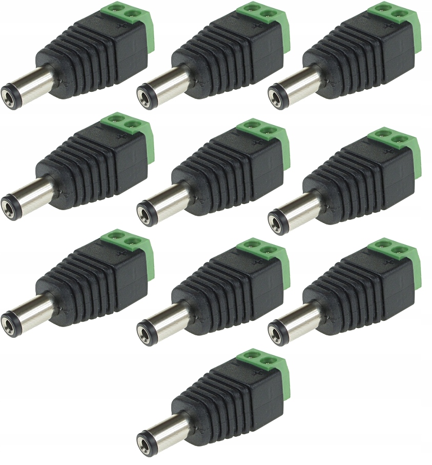 

Wtyk zasilający skręcany DC 2.1/5.5mm S55 10 sztuk
