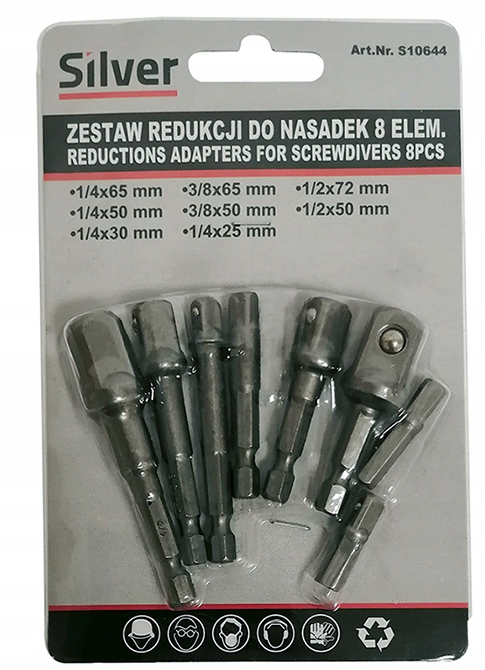 

Adaptery, Redukcje Na Nasadki Do Wkrętarki 8szt