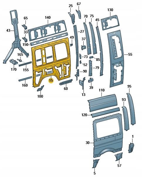 CRAFTER BOK PLAT POSZYCIE WEW LEWE OE 2E1809727B Part number 2E1809727B
