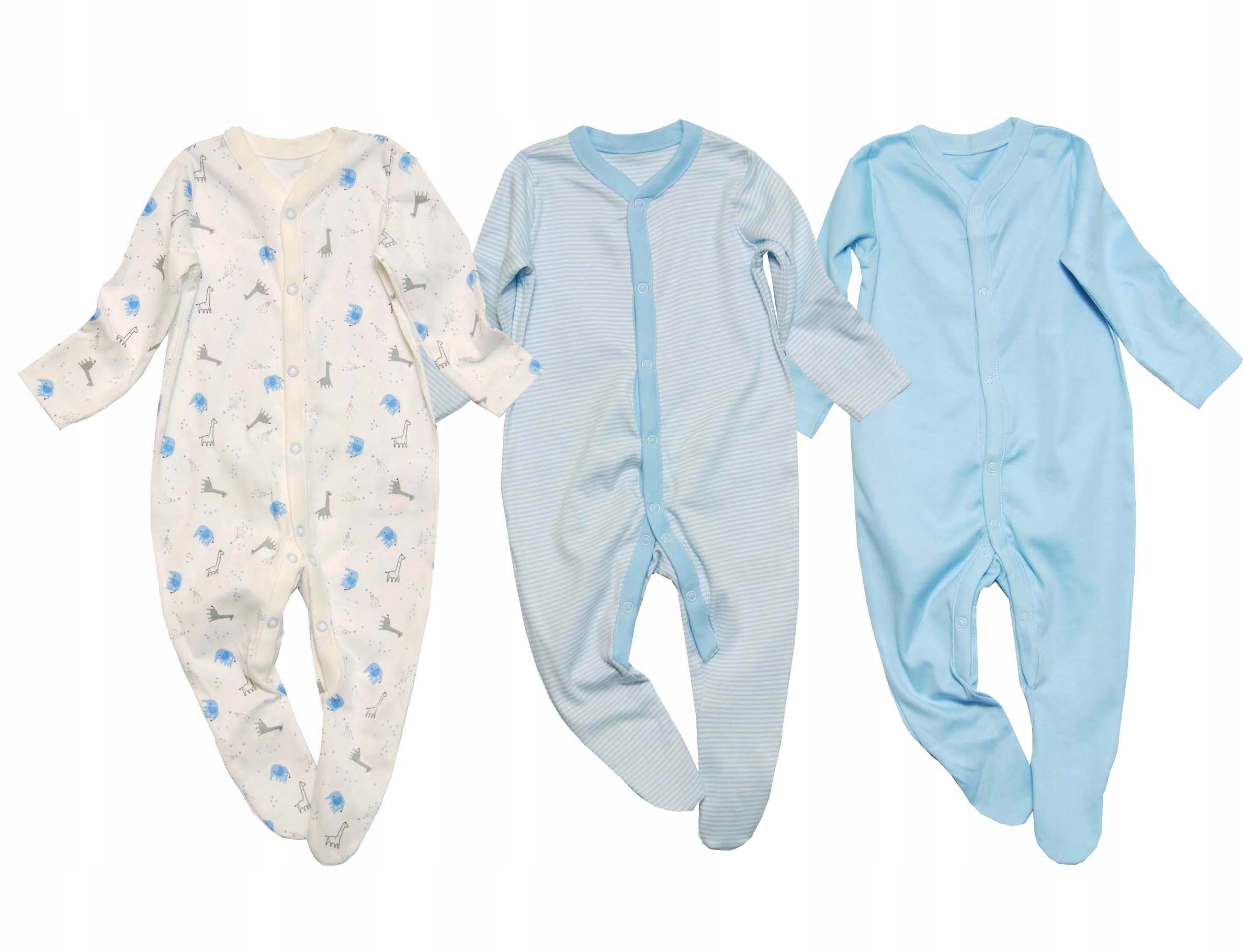 

Mothercare 3-pak Pajac Pajacyk Niedrapki r. 50cm