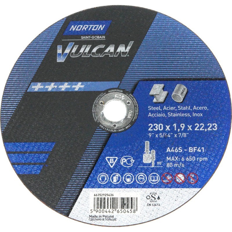 

Tarcza Do Cięcia Norton 230X1,9 Metal Inox Vulcan