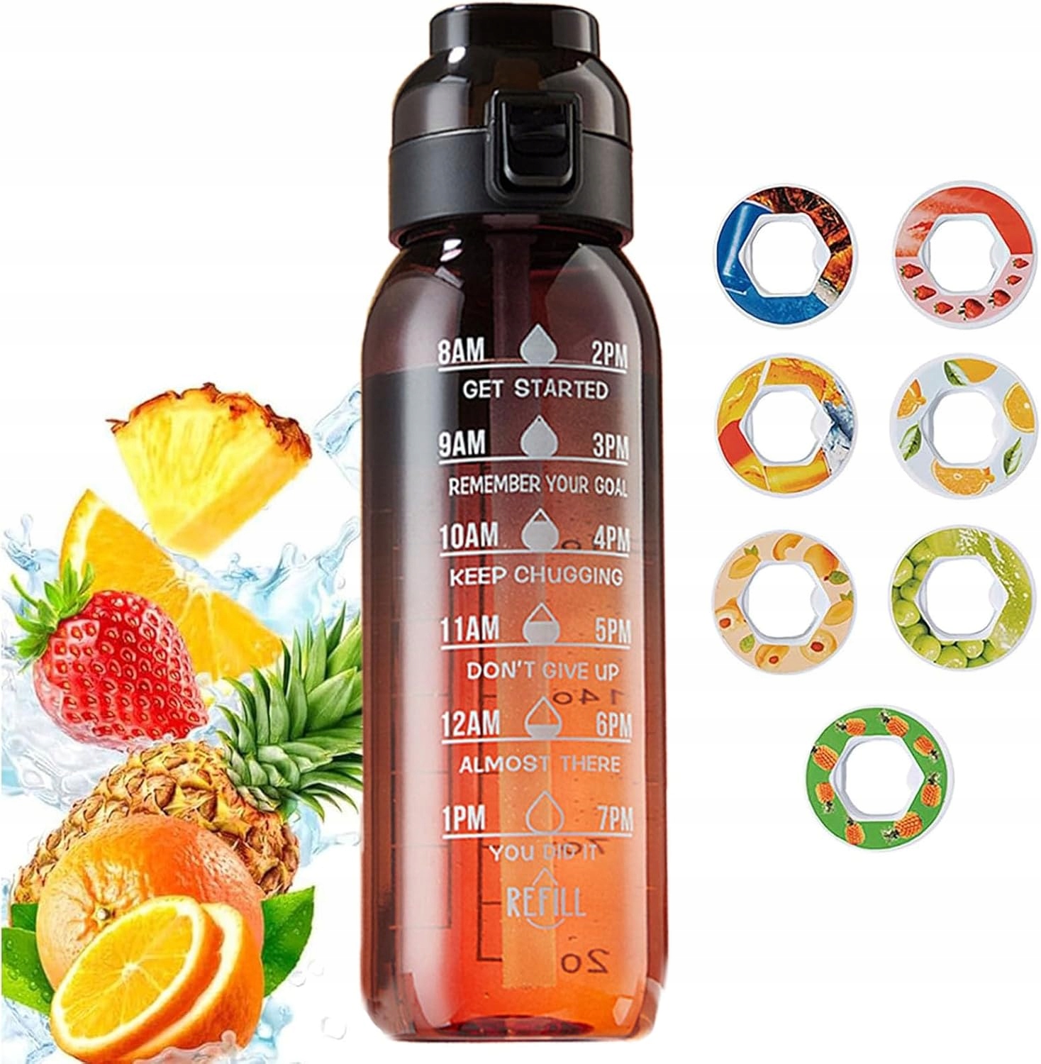 Láhev Na Vodu 1000 ML Se 7 Vůněmi Ovoce A Funkcí Těsnosti