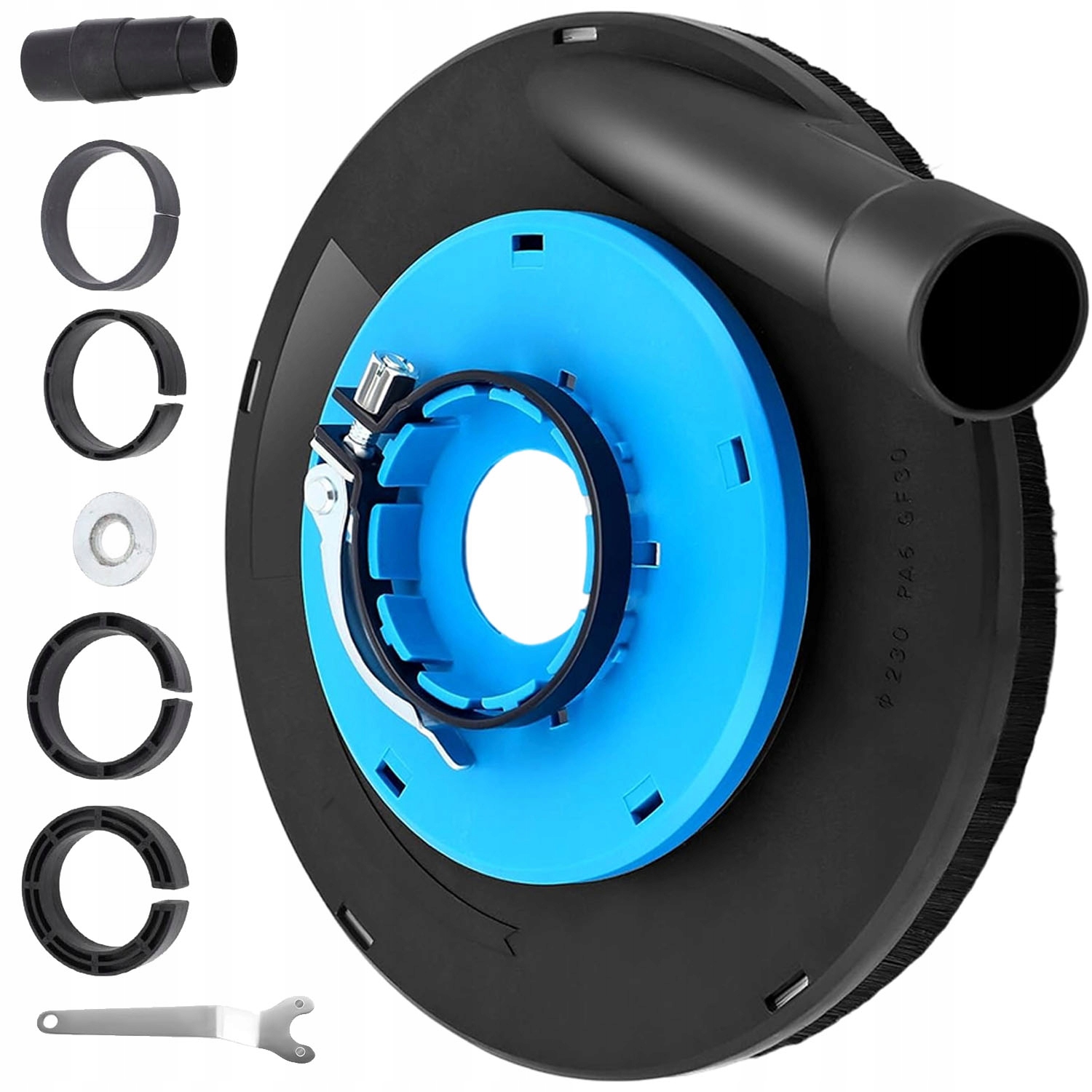 Osłona Przeciwpyłowa Do Szlifierki Kątowej 230Mm Osłona Ssąca 4 Podkładkami