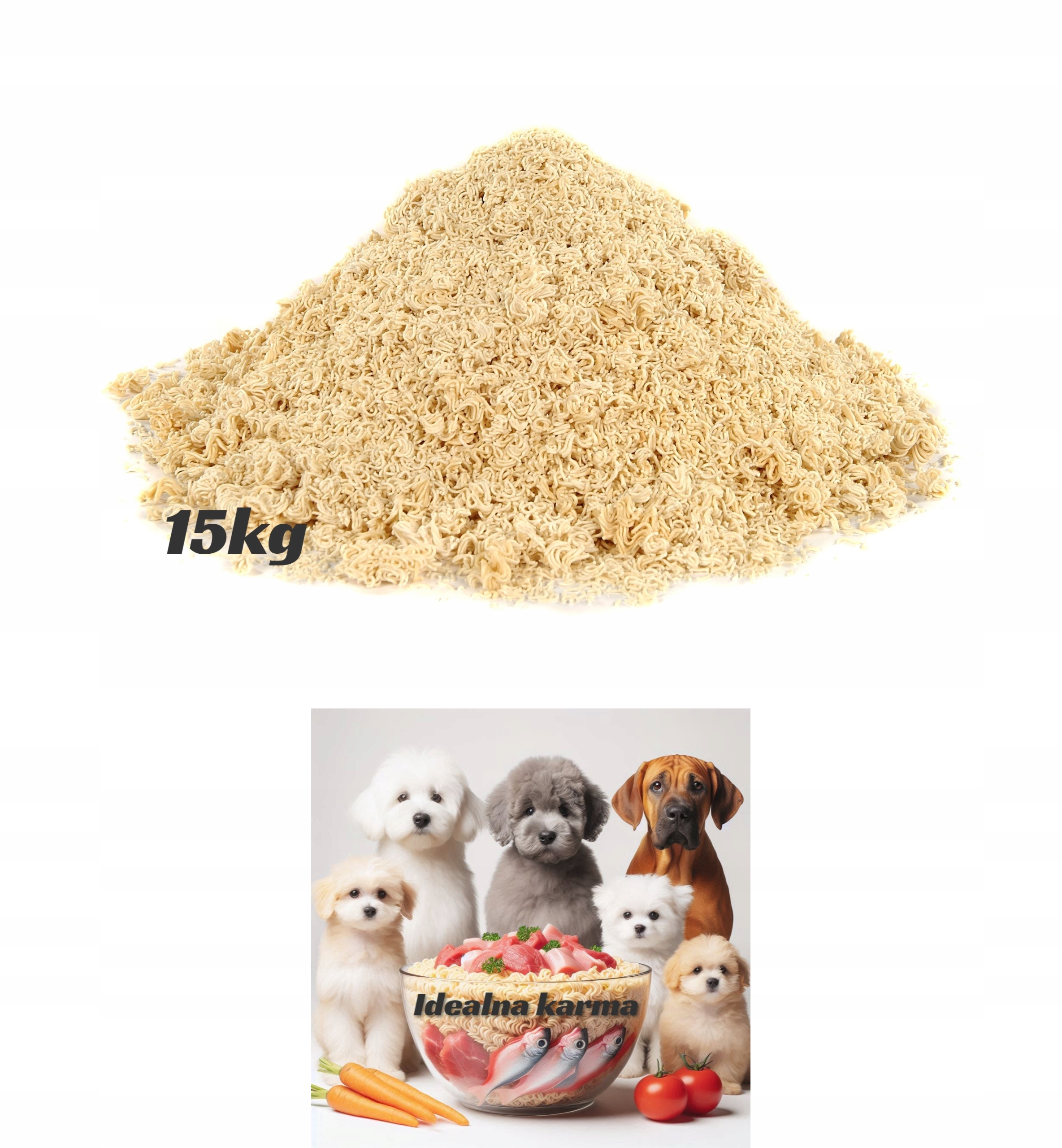 15kg Čisté instantní těstoviny pro psa bleskové Bez Přísad
