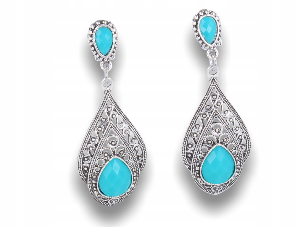 

Klipsy do uszu długie srebrne wiszące kamieniem