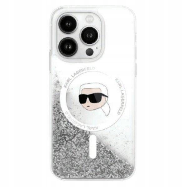 Pouzdro Karl Lagerfeld Liquid Glitter Karl Head pro MagSafe pro iPhone 16 Pro