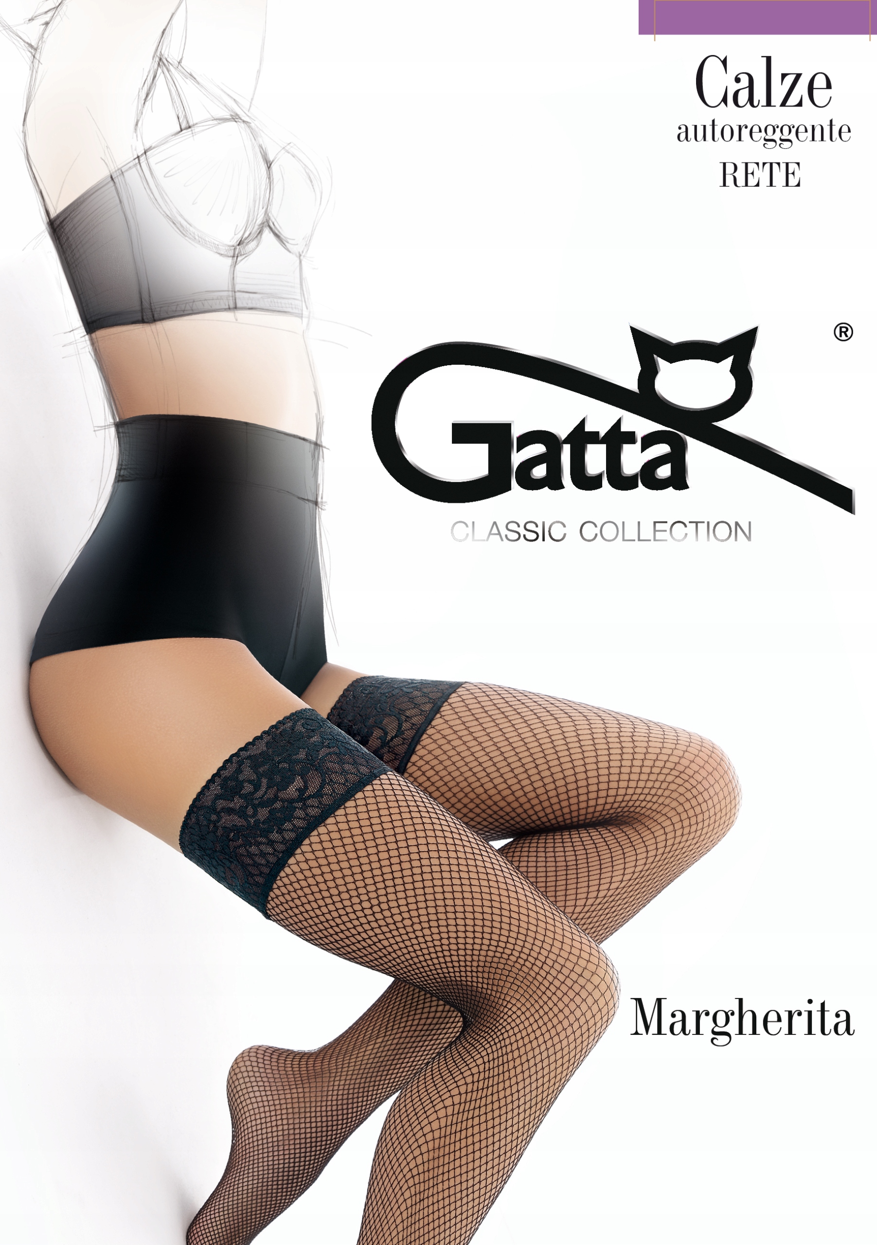 

Gatta pończochy kabaretki Margherita 1/2 grigio