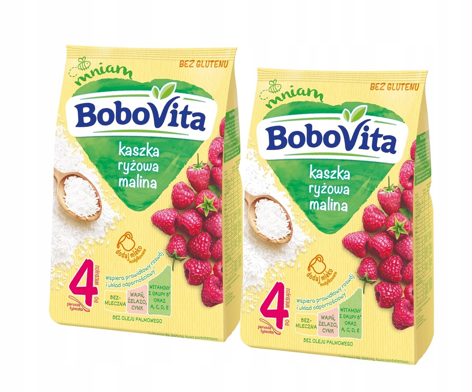 

Bobovita Kaszka Ryżowa malinowa bezmleczna 2x180 g