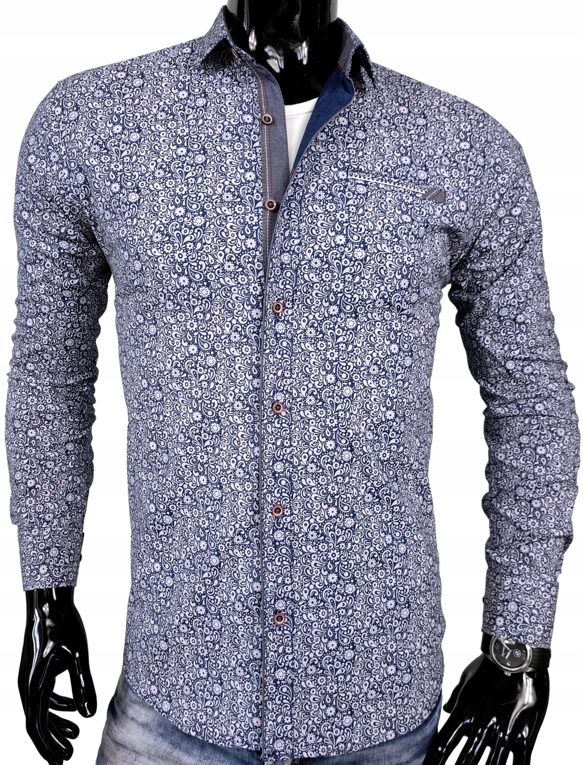 

Koszula Męska We Wzorki Slim Fit _ EN219 r. L