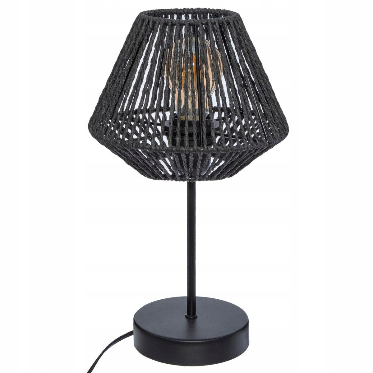 LAMPA STOŁOWA OZDOBNY BŁĘKITNY KLOSZ JILY 34 cm