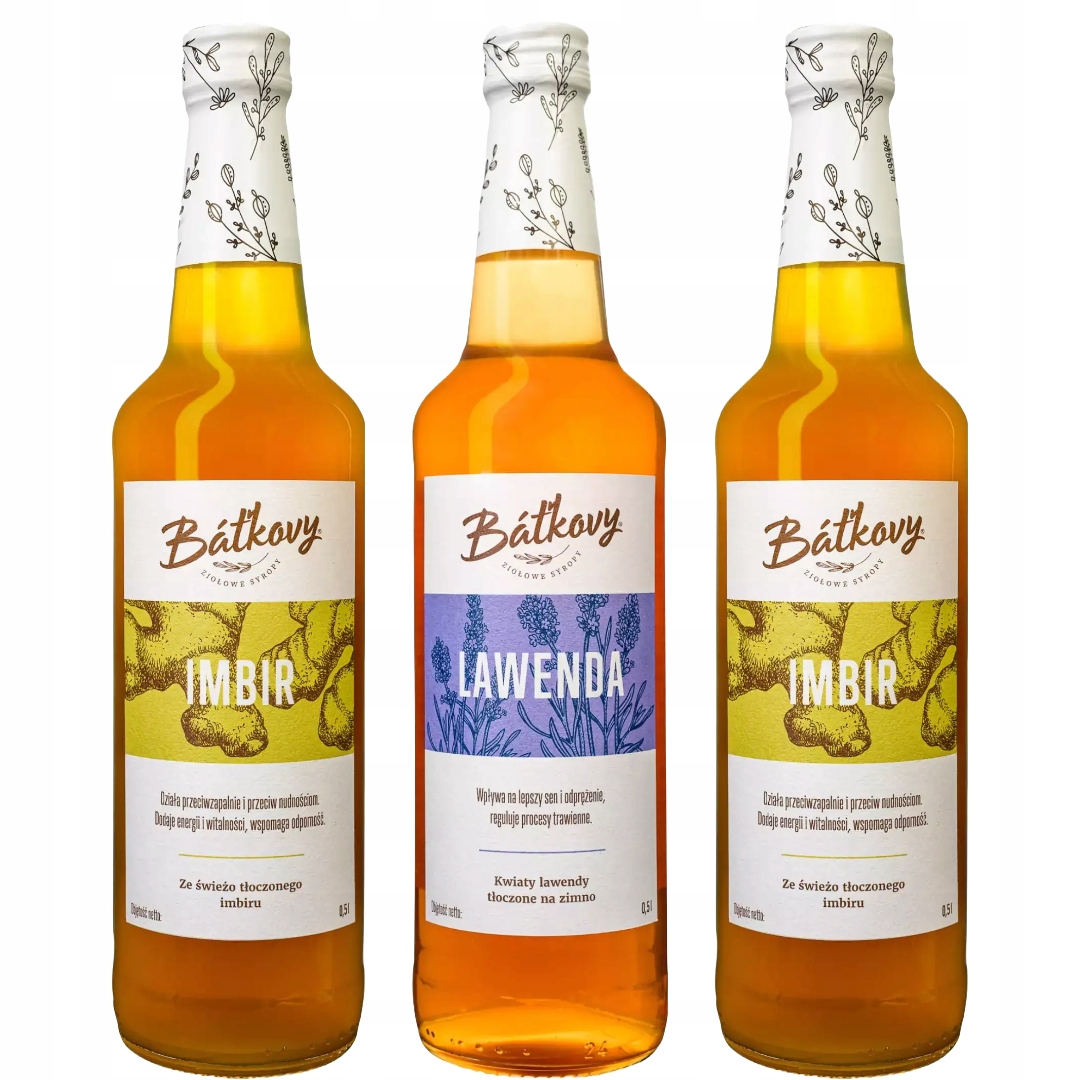 Levně Set 3x Batkovy sirup Zázvor Levandule Ideální pro zahřívající čaje