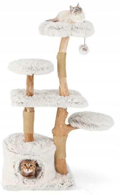 Wysoki drapak dla kota legowisko domek 135 cm 5 poziomów PV10305WH