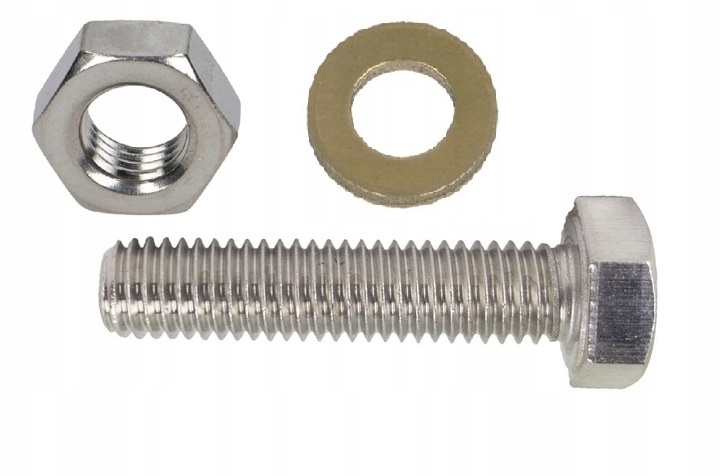 Šroub M10x25 Šestihranný DIN-933 Matice Podložka A2 100 Ks