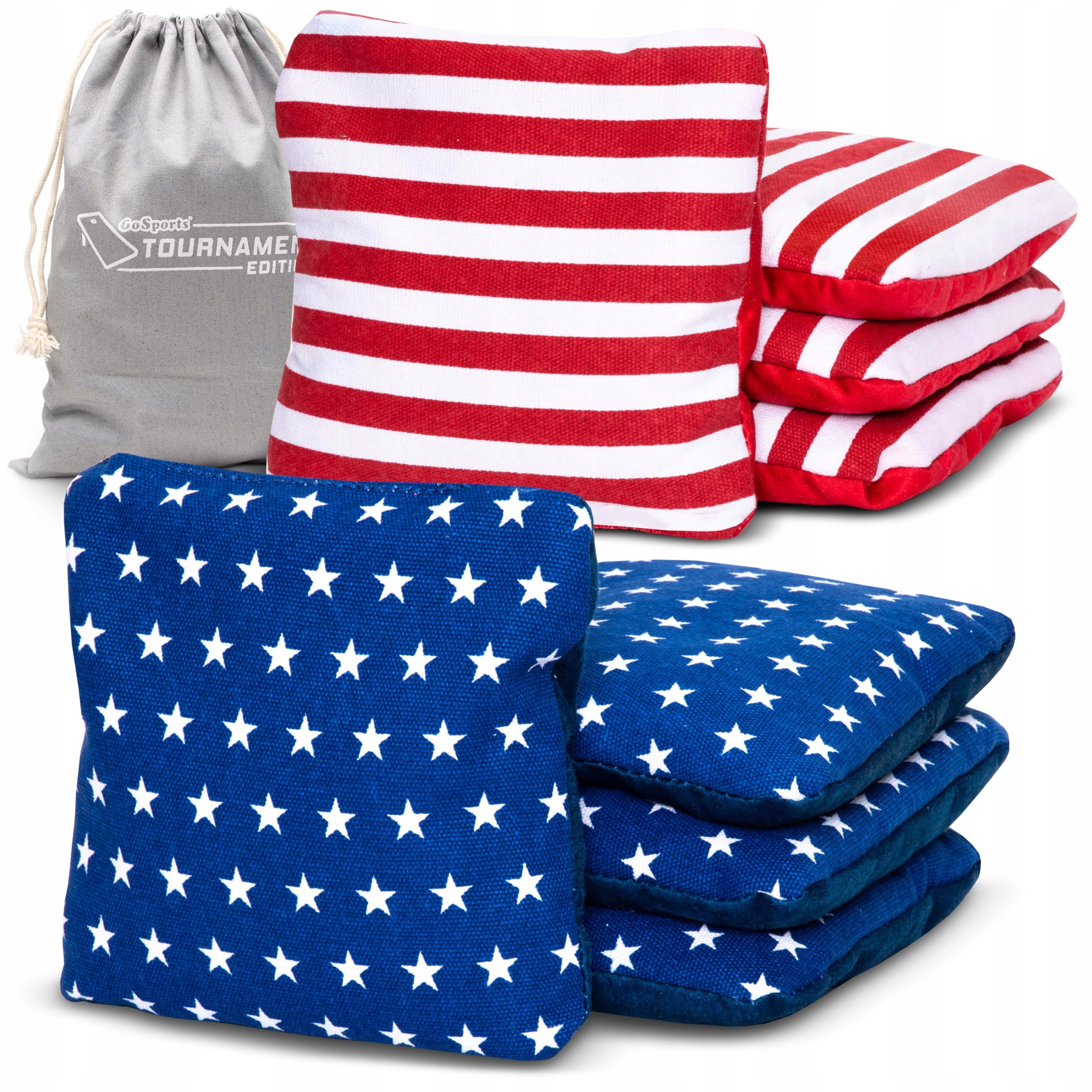 GoSports Dwustronne worki do gry Cornhole, zestaw 8 szt., 16 oz, 15 × 15 cm