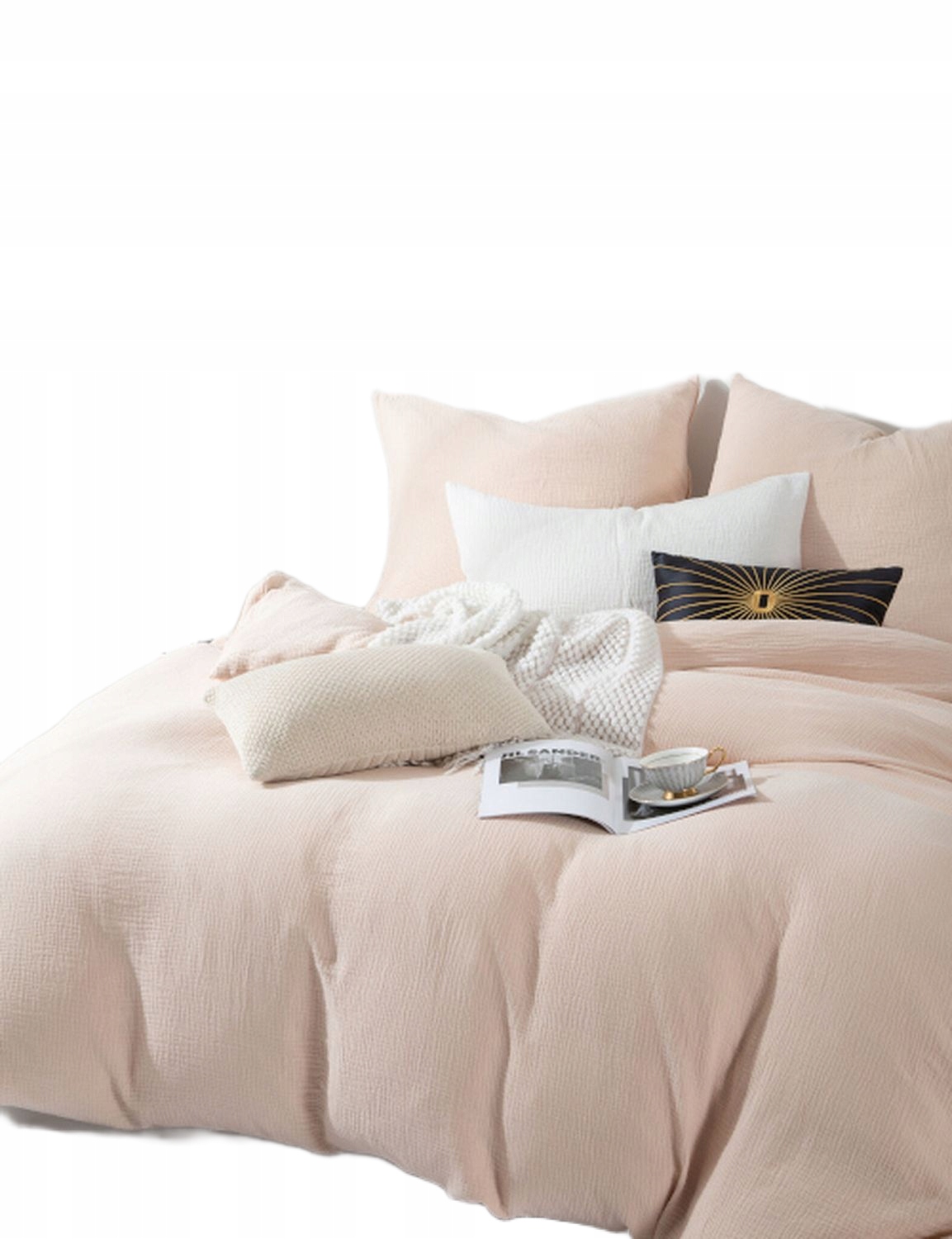 Posteľná Bielizeň mušelínová 220x200 cm béžová 100 % bavlna komplet Siin