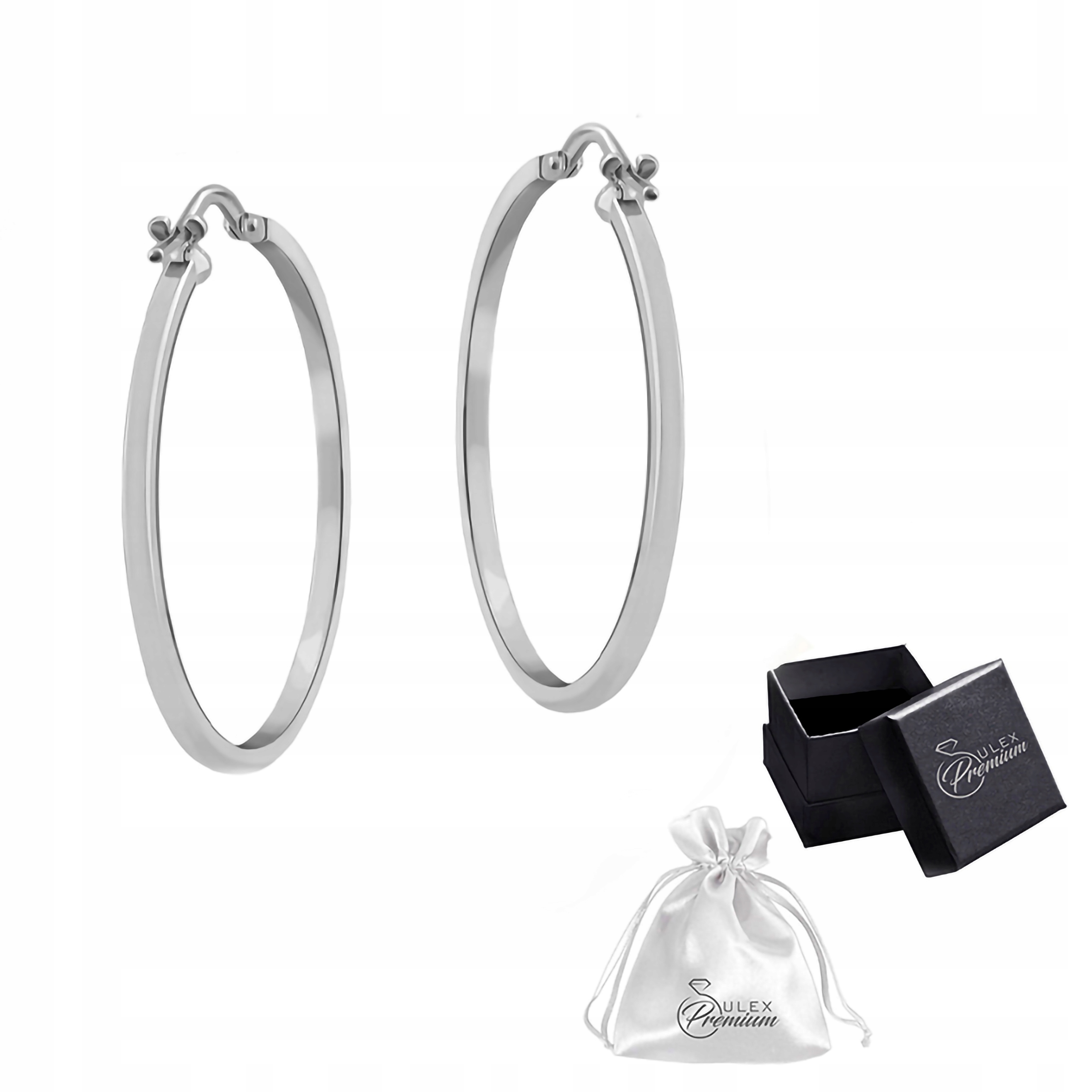 Náušnice Kola Stříbrné ryzost 925 Elegantní Rhodiované Hladké Ø 3,0 cm