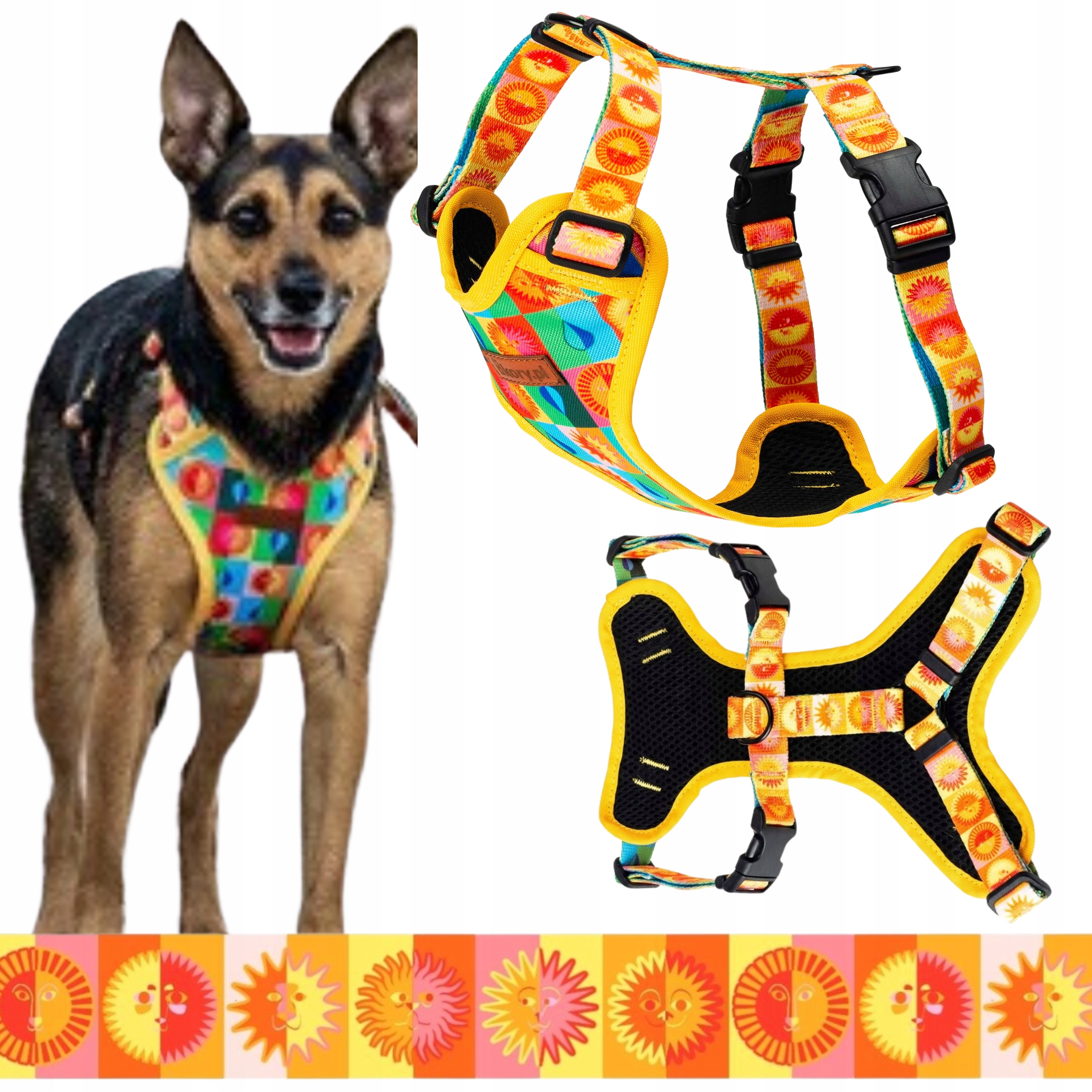 Levně Pohodlné beztlakové postroje pro velkého psa L 30 mm Ukory Colorful