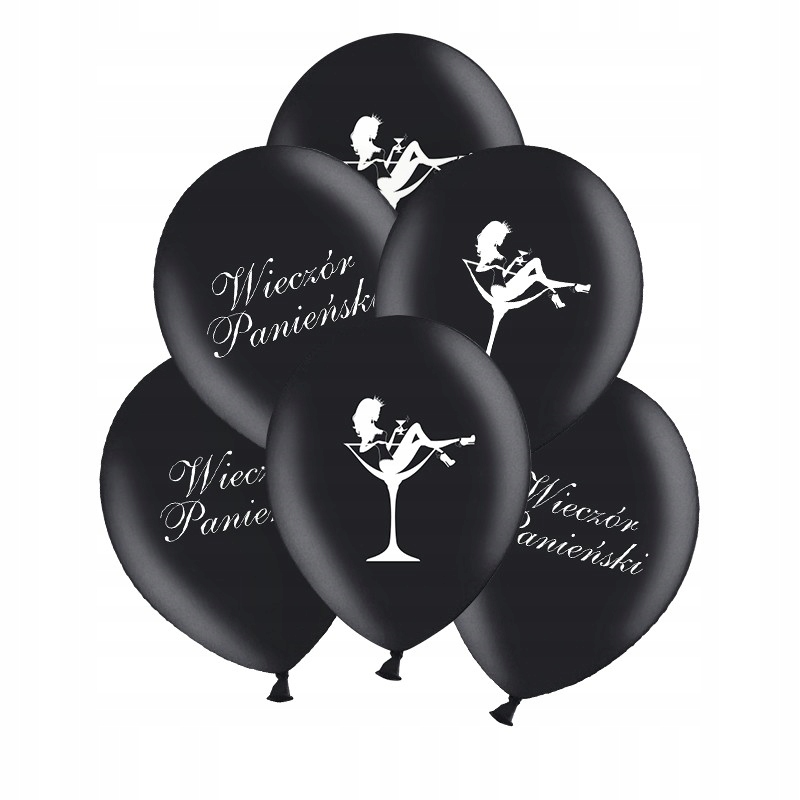 

Balony Wieczór Panieński 30cm 6szt Czarne