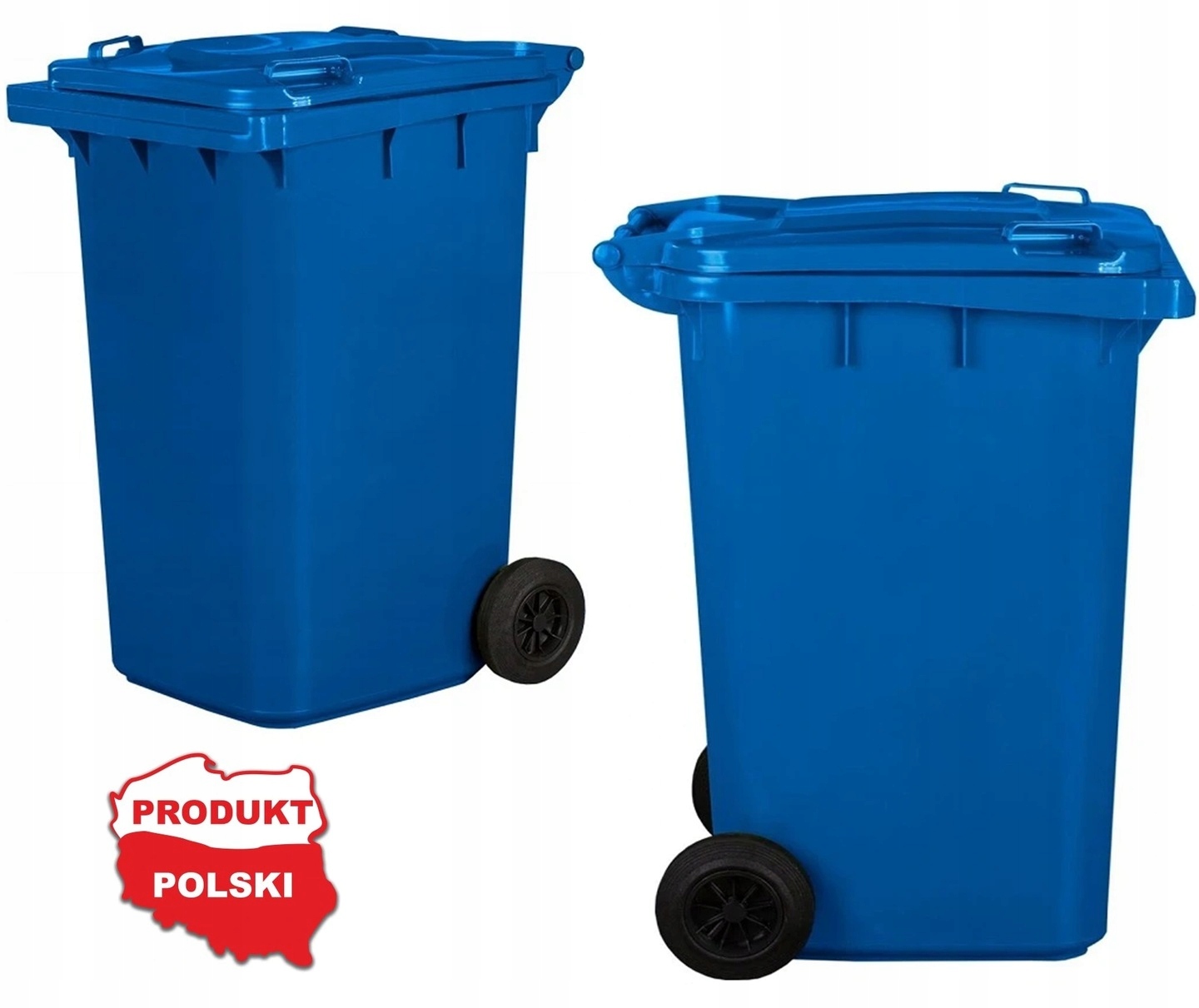 Niebieski kosz 240 litrów na plastik – kontener na odpady i śmieci mocny Pl