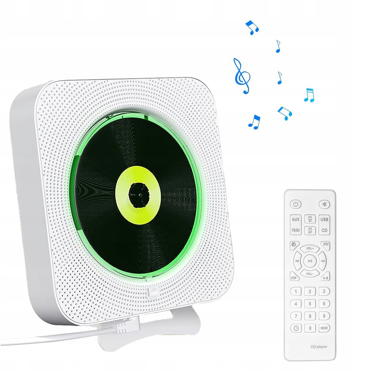 FM rádio namontované na zeď s dálkovým ovládáním HiFi reproduktor