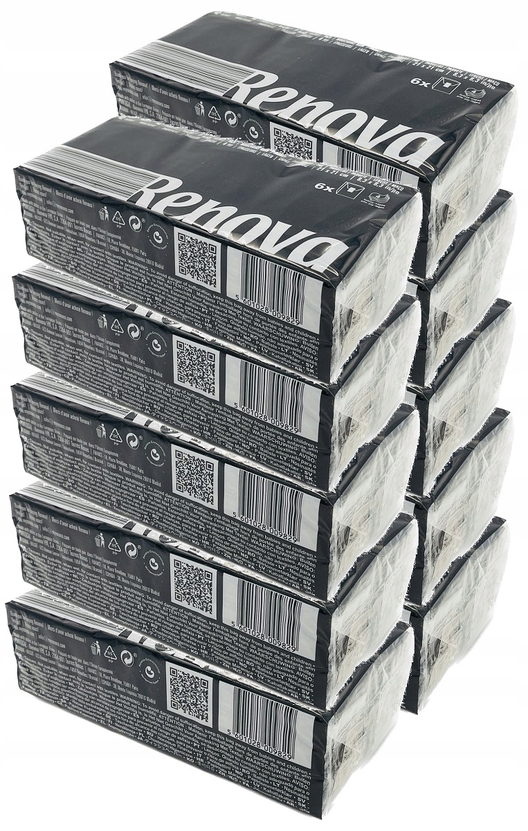 10x Chusteczki higieniczne Renova czarne 6x7szt