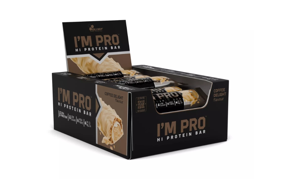Levně Olimp I'm Pro Protein Bar 15 x 40 g Káva Tyčinka Proteinová Tyčinka