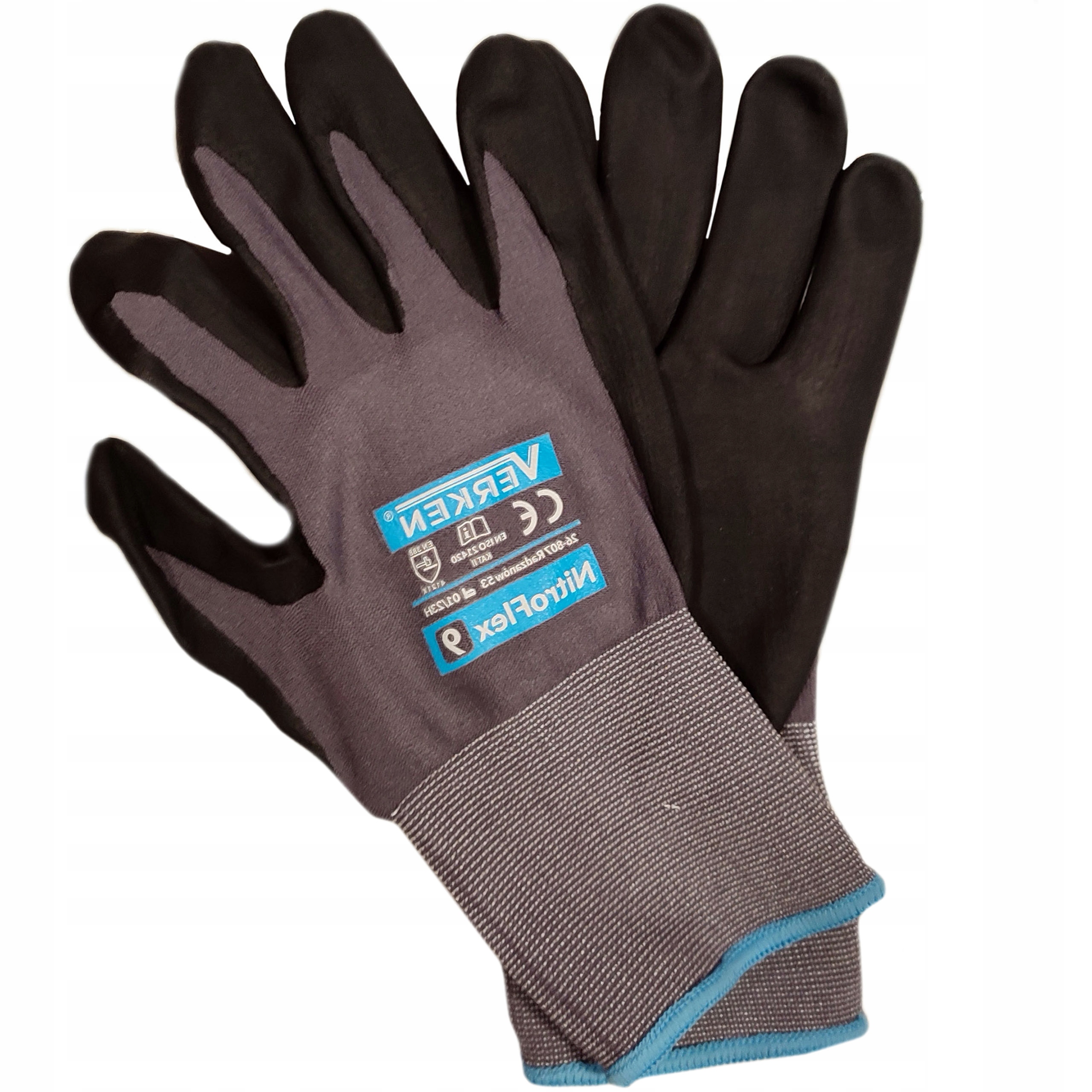 RĘKAWICE NITRYLOWE ELASTYCZNE ROZ. M 8 RĘKAWICZKI ROBOCZE OCHRONNE Marka Stalowo