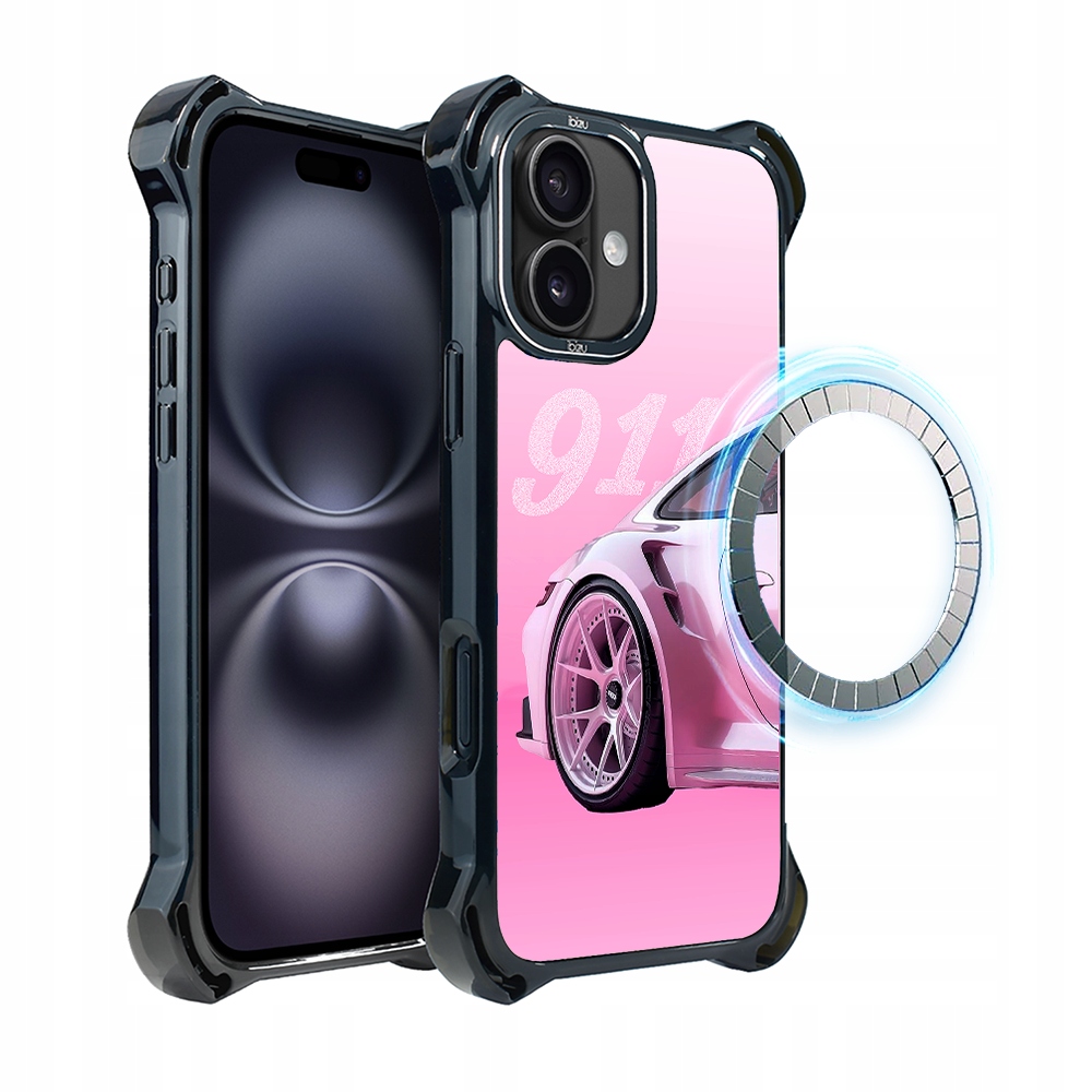 Pouzdro pro iPhone 16 Plus Ibizu DropGuard Ultra s MagSafe, 911, růžové
