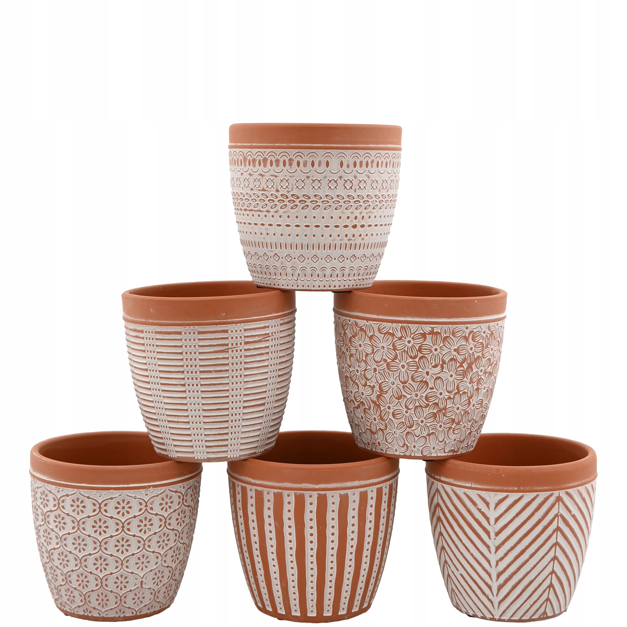

Doniczka Ceramiczna Biała Terakota Ozdobna 14x13cm