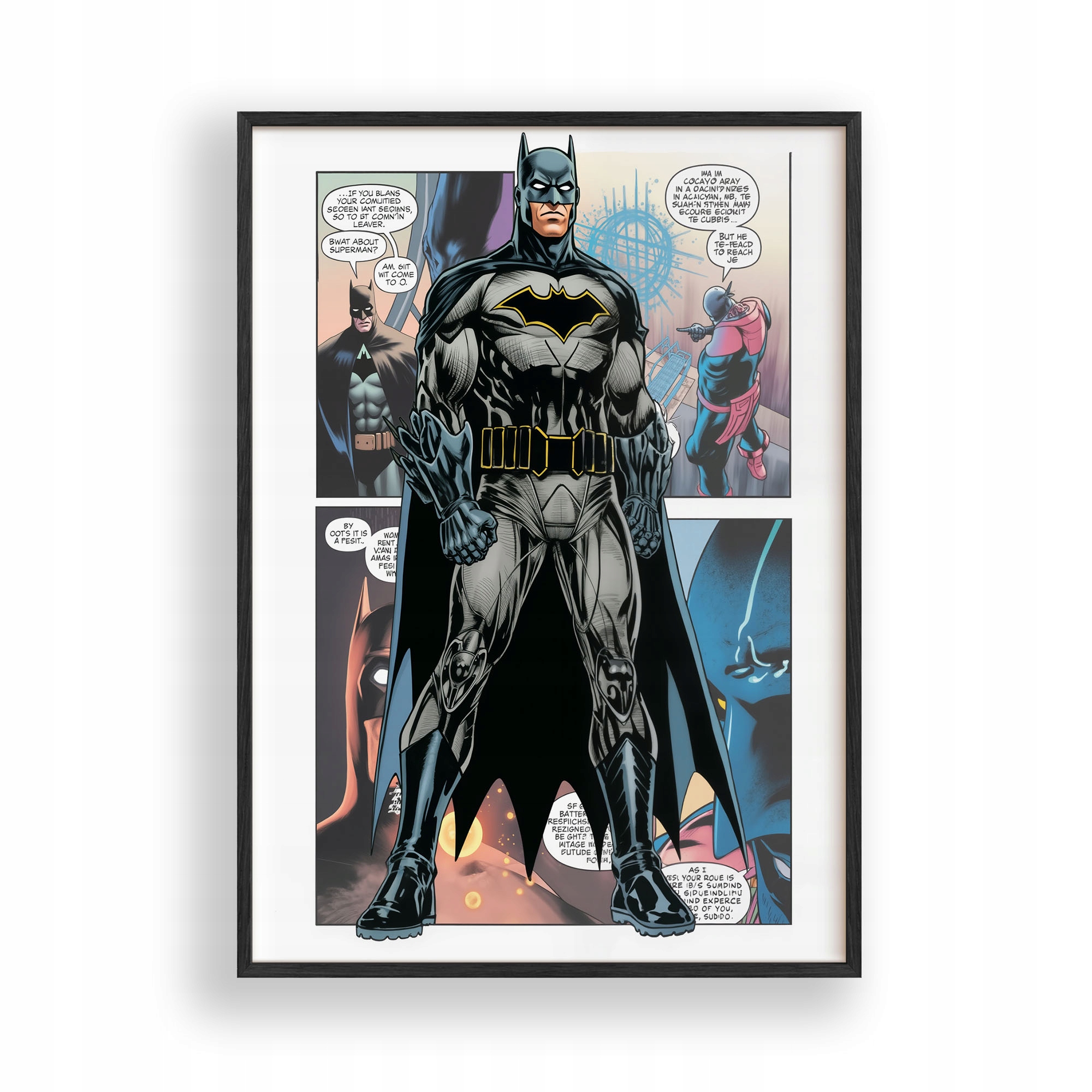 Plakat Batman avengers Obraz Ramka Drewniana Czarna 30x42 cm