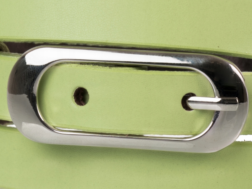 Damski SKÓRZANY pasek 1,5cm Limonka |75obw Cechy dodatkowe brak